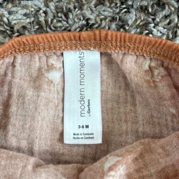 Modern Moments By Gerber Smocked Dress & Bloomer Set 3-6M Rust Orange Outfit - Picture 5 of 6